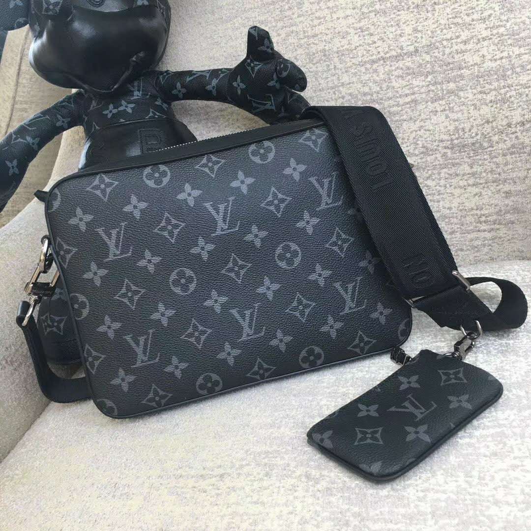 Louis Vuitton Monogram Eclipse Trio Pochette - BAGAHOLICBOY