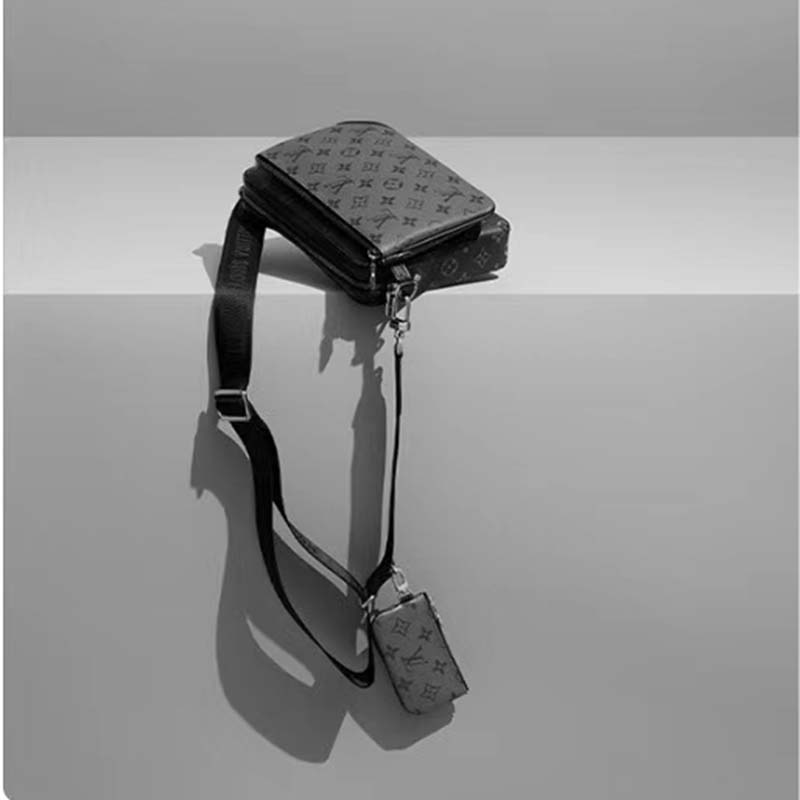 LV Monogram Eclipse Pochette Trio M69443  Lv crossbody bag, Lv sling bag  for men, Sling bag men