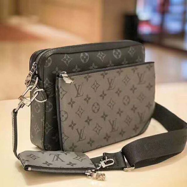 Louis Vuitton LV Men Trio Messenger Bag Monogram Eclipse Canvas - LULUX