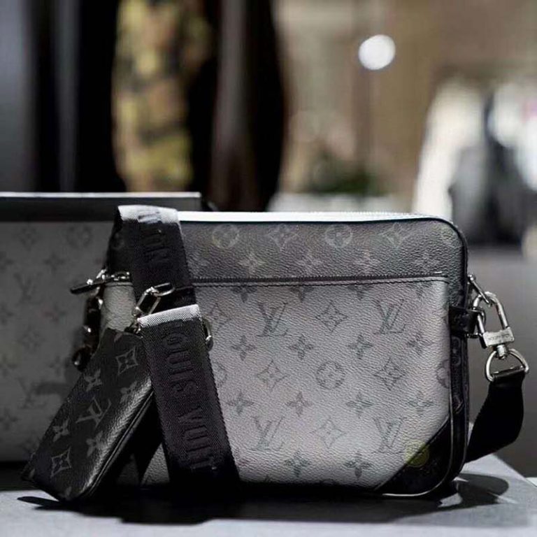 Louis Vuitton LV Men Trio Messenger Bag Monogram Eclipse Canvas LULUX