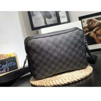 Louis Vuitton LV Men Trocadero Messenger Bag Damier Graphite Canvas