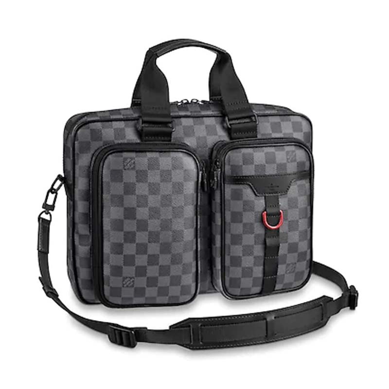 LOUIS VUITTON Damier Graphite Utility Business Bag 1222604