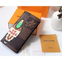 Louis Vuitton LV Unisex Brazza Wallet Giant Damier Ebene Canvas