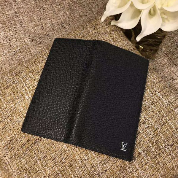 Louis Vuitton LV Unisex Brazza Wallet Taiga Cowhide Leather-Black (4)