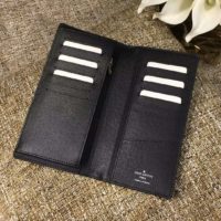 Louis Vuitton LV Unisex Brazza Wallet Taiga Cowhide Leather-Black