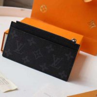 Louis Vuitton LV Unisex Coin Card Holder Monogram Eclipse Coated Canvas