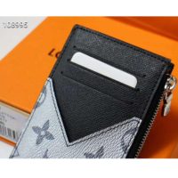 Louis Vuitton LV Unisex Coin Card Holder Monogram Eclipse Coated Canvas