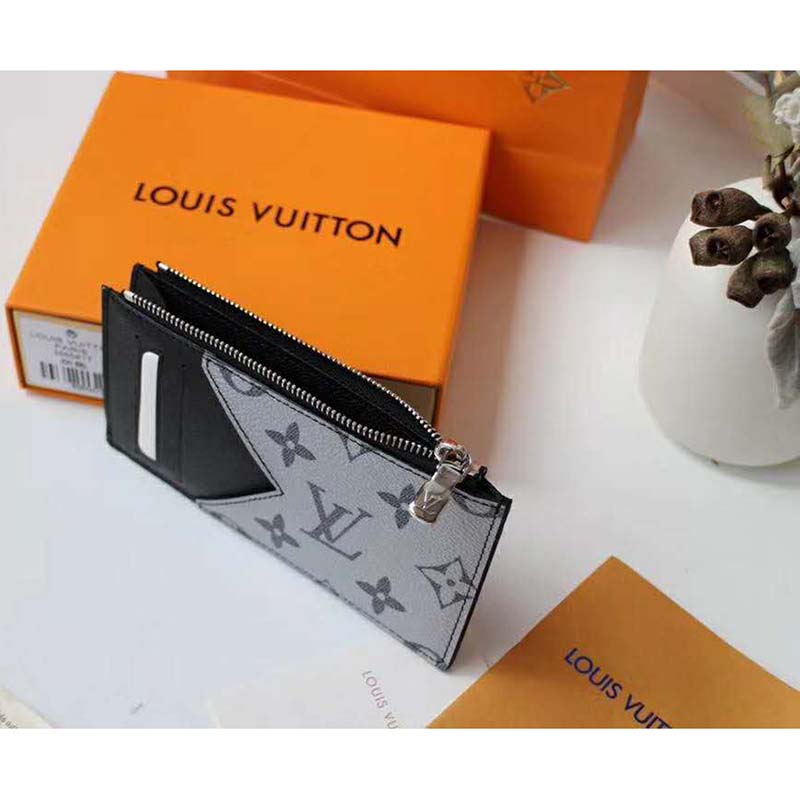 Louis Vuitton Coin Card Holder Reverse Monogram Eclipse Canvas Black