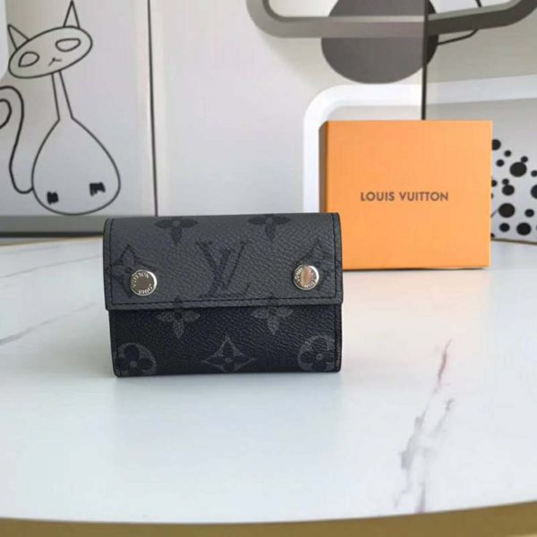 Louis Vuitton Discovery Compact Wallet Monogram Eclipse Reverse Gray