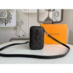 Louis Vuitton LV Unisex Double Phone Pouch Monogram Eclipse Canvas – Image 3