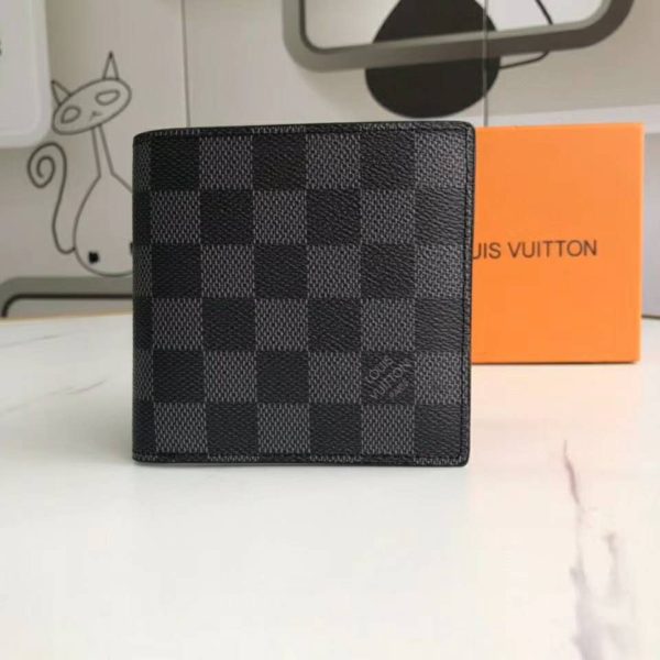 Louis Vuitton LV Unisex Marco Wallet Damier Graphite Coated Canvas (2)