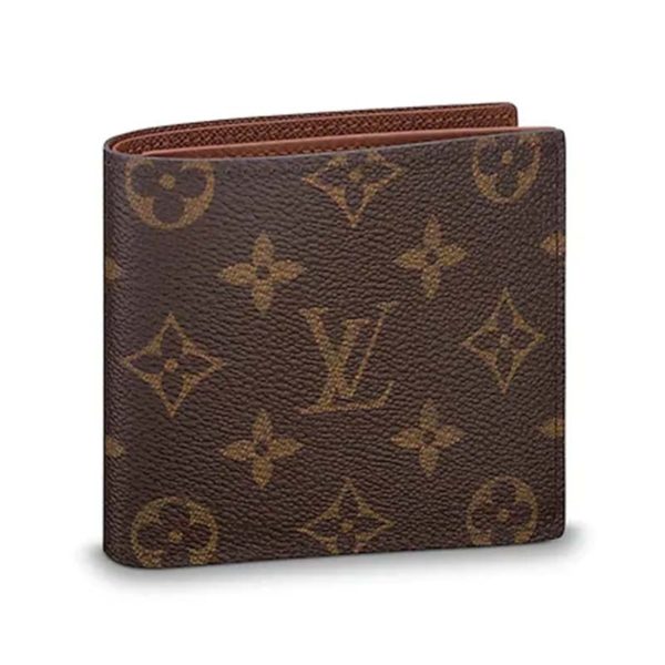 Louis Vuitton LV Unisex Marco Wallet Monogram Coated Canvas-Brown