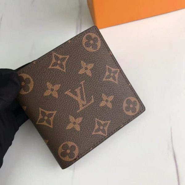 Louis Vuitton LV Unisex Marco Wallet Monogram Coated Canvas-Brown (6)