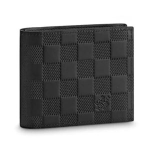 Louis Vuitton LV Unisex Marco Wallet Supple Damier Infini Leather-Black