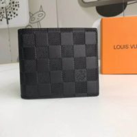 Louis Vuitton LV Unisex Marco Wallet Supple Damier Infini Leather-Black