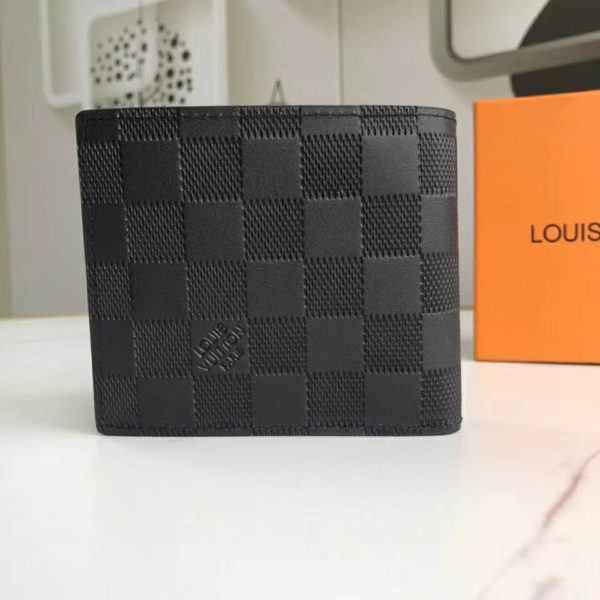 Louis Vuitton LV Unisex Marco Wallet Supple Damier Infini Leather-Black (3)