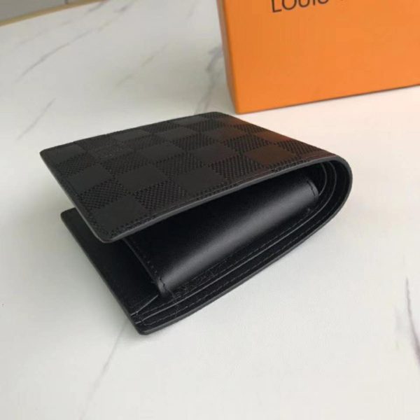 Louis Vuitton LV Unisex Marco Wallet Supple Damier Infini Leather-Black (4)