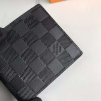 Louis Vuitton LV Unisex Marco Wallet Supple Damier Infini Leather-Black