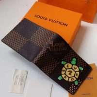 Louis Vuitton LV Unisex Multiple Wallet Giant Damier Ebene Canvas