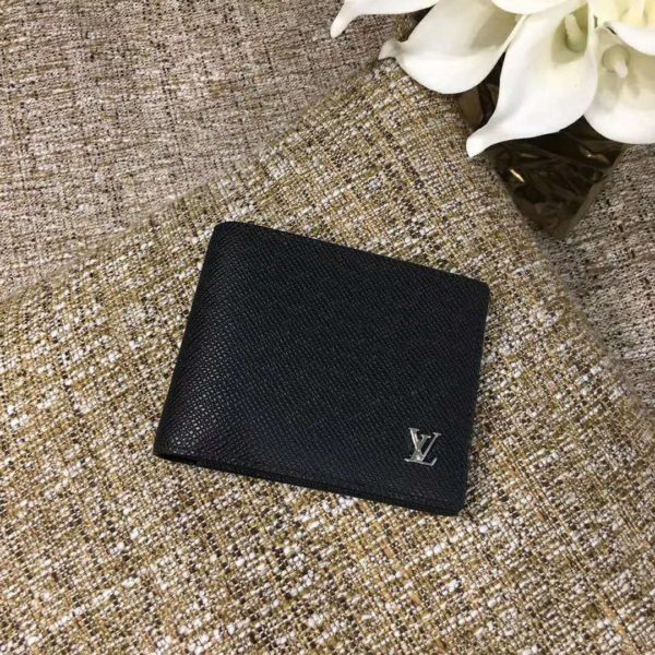 Louis Vuitton LV Unisex Multiple Wallet Taiga Cowhide Leather-Black (2)