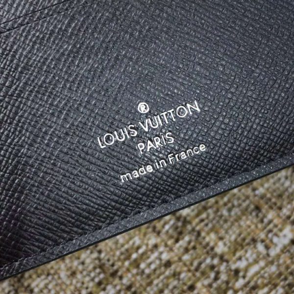 Louis Vuitton LV Unisex Multiple Wallet Taiga Cowhide Leather-Black (7)