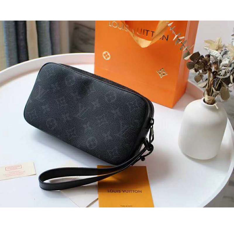 Louis Vuitton Pochette Volga Monogram Eclipse Black in Coated