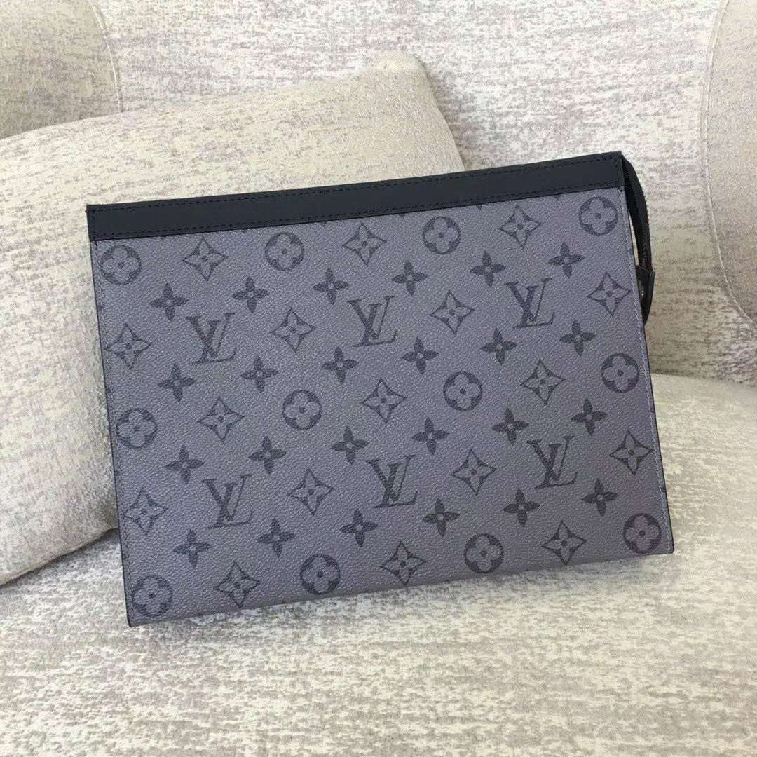 LOUIS VUITTON Monogram Eclipse Pochette Voyage MM Silver Buckle Clutch –  Brand Off Hong Kong Online Store