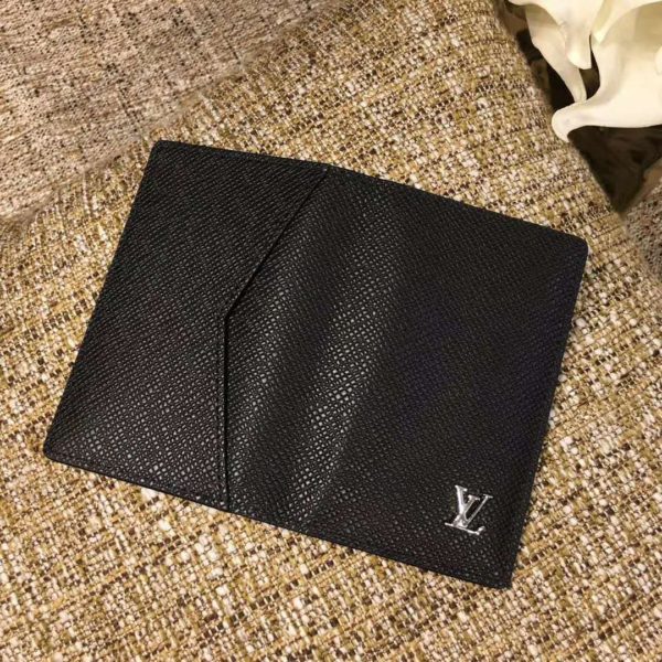 Louis Vuitton LV Unisex Pocket Organizer Taiga Cowhide Leather-Black (4)