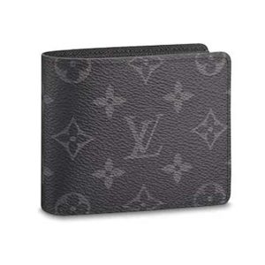 Louis Vuitton LV Unisex Slender Wallet Monogram Eclipse Canvas-Grey