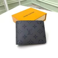 Louis Vuitton LV Unisex Slender Wallet Monogram Eclipse Canvas-Grey