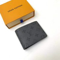 Louis Vuitton LV Unisex Slender Wallet Monogram Eclipse Canvas-Grey