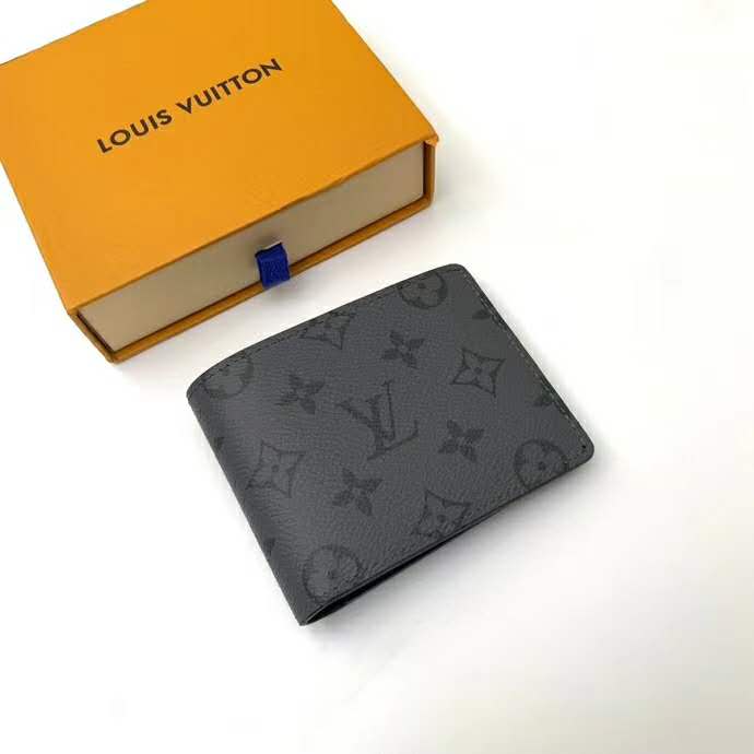 Louis Vuitton LV Slender wallet eclipse reverse Grey Leather ref.449027 -  Joli Closet