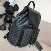 Louis Vuitton LV Unisex Utility Backpack Damier Graphite Canvas-Grey