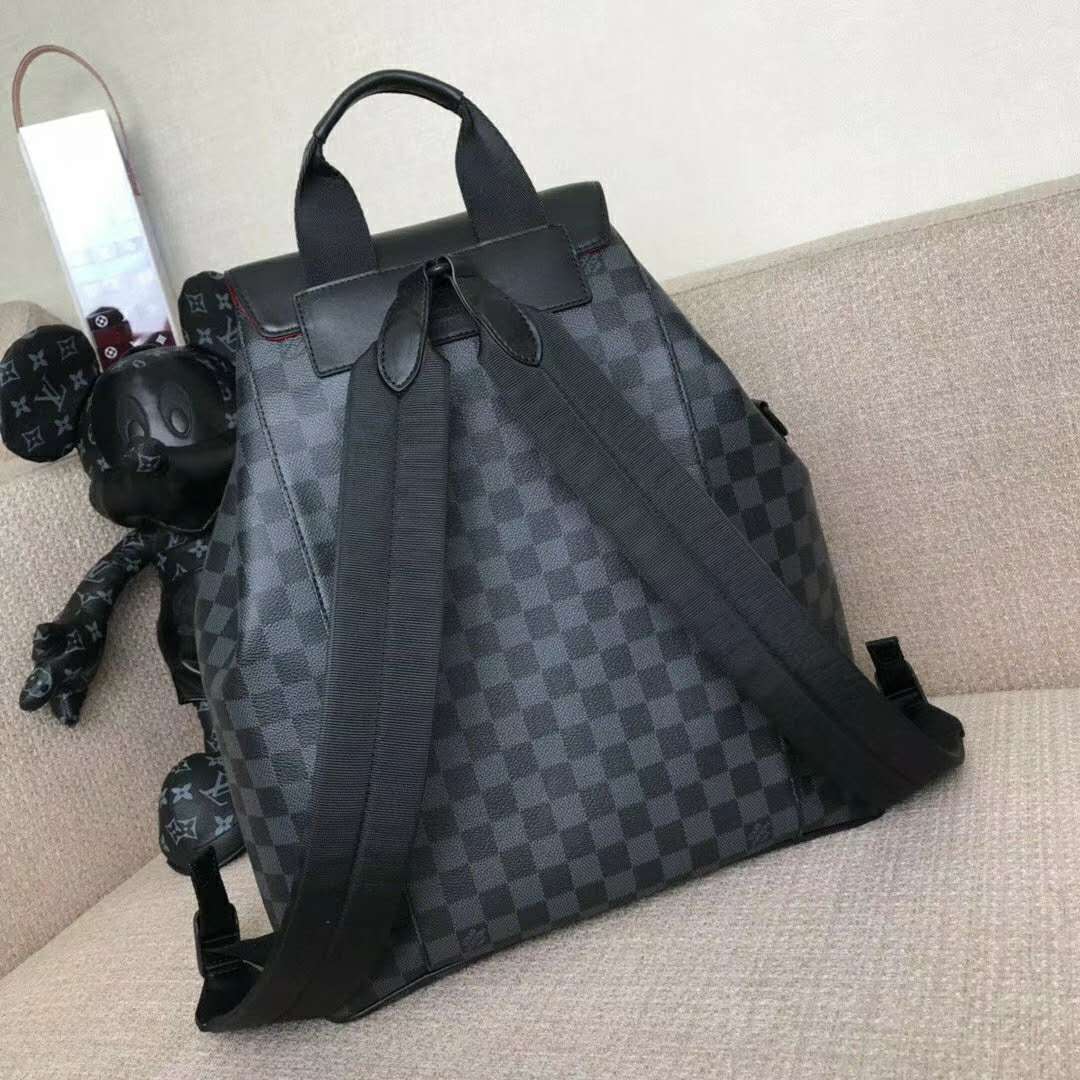 LOUIS VUITTON Louis Vuitton Damier Graphite Utility Backpack Red –