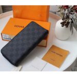 Louis Vuitton LV Unisex Utility Zippy Wallet Damier Graphite Canvas – Image 3
