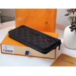 Louis Vuitton LV Unisex Utility Zippy Wallet Damier Graphite Canvas – Image 4