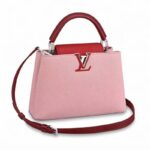 Louis Vuitton LV Women Capucines PM Handbag Taurillon Leather-Pink