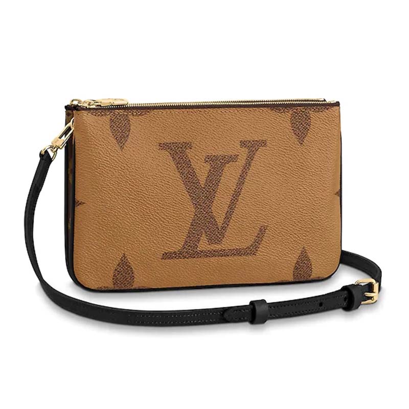 Louis Vuitton LV Women Double Zip Pochette Monogram Giant Reverse