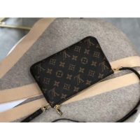 Louis Vuitton LV Women Double Zip Pochette Monogram Giant Reverse Canvas