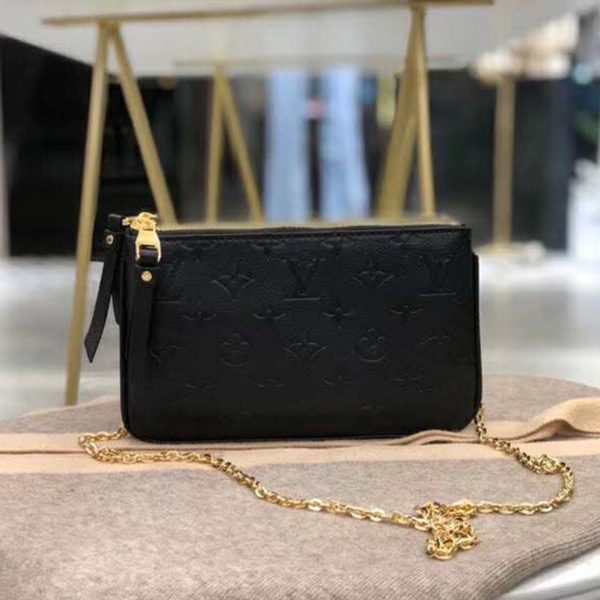 Louis Vuitton Double Zip Pochette Black Monogram Empreinte