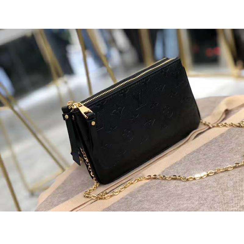 Louis Vuitton Double Zip Pochette Black Monogram Empreinte