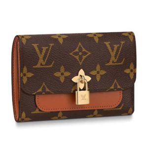 Louis Vuitton LV Women Flower Compact Wallet Monogram Coated Canvas-Brown