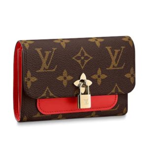 Louis Vuitton LV Women Flower Compact Wallet Monogram Coated Canvas-Red