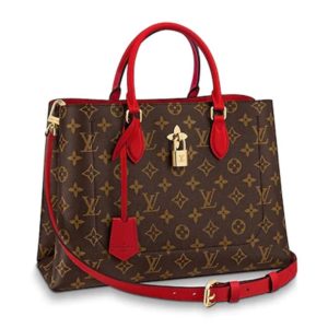 Louis Vuitton LV Women Flower Tote Monogram Coated Canvas-Red
