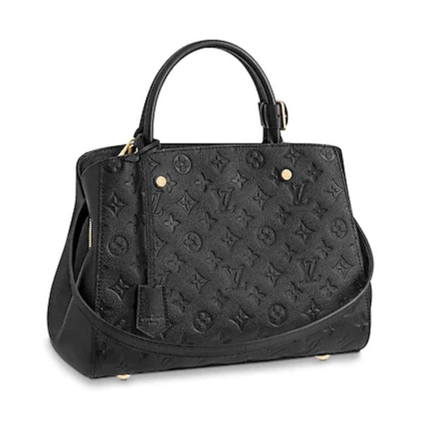 Louis Vuitton LV Women Montaigne MM Handbag Monogram Empreinte Leather-Black