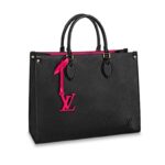 Louis Vuitton LV Women Onthego MM Tote Bag Epi Grained Leather-Black
