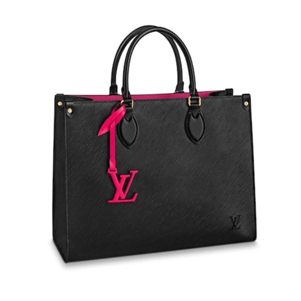Louis Vuitton LV Women Onthego MM Tote Bag Epi Grained Leather-Black