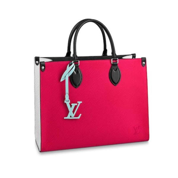 Louis Vuitton LV Women Onthego MM Tote Bag Epi Grained Leather-Red