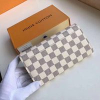 Louis Vuitton LV Women Sarah Wallet Damier Azur Coated Canvas