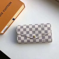 Louis Vuitton LV Women Sarah Wallet Damier Azur Coated Canvas